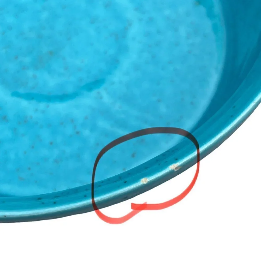 MCM Retro Speckled Turquoise Aqua Seafoam and White Daisy Covered Bowl with Lid